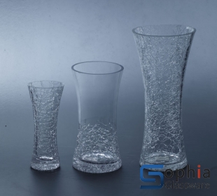 Cracked glass vases  SB008-009-010