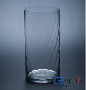Line cylinder glass vases SY022