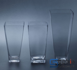 Square tapered glass vase SFD006-008