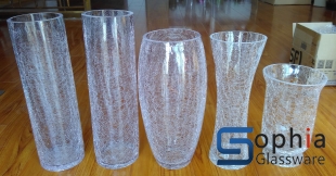 Cracked glass vases SB019-020-021-022