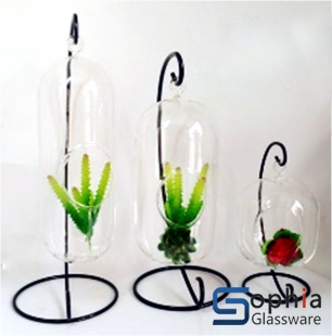 Glass vase with holder HB10