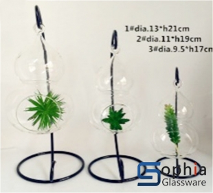 GLASS VASES WITH HOLDER HB13