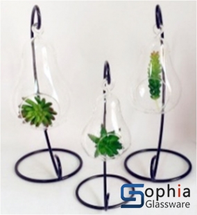 Glass vase with holder HB15
