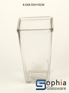 Machine Made Square Glass Vase SMZ039