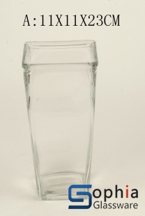 Machine Made Square Glass Vase SMZ042